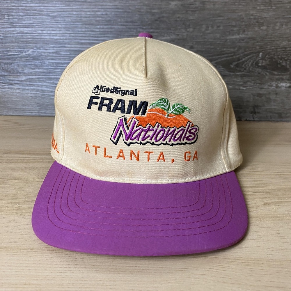 Vintage Fram Nationals Hat Cap Snap Back Atlanta GA NHRA Drag Racing Mens 90s